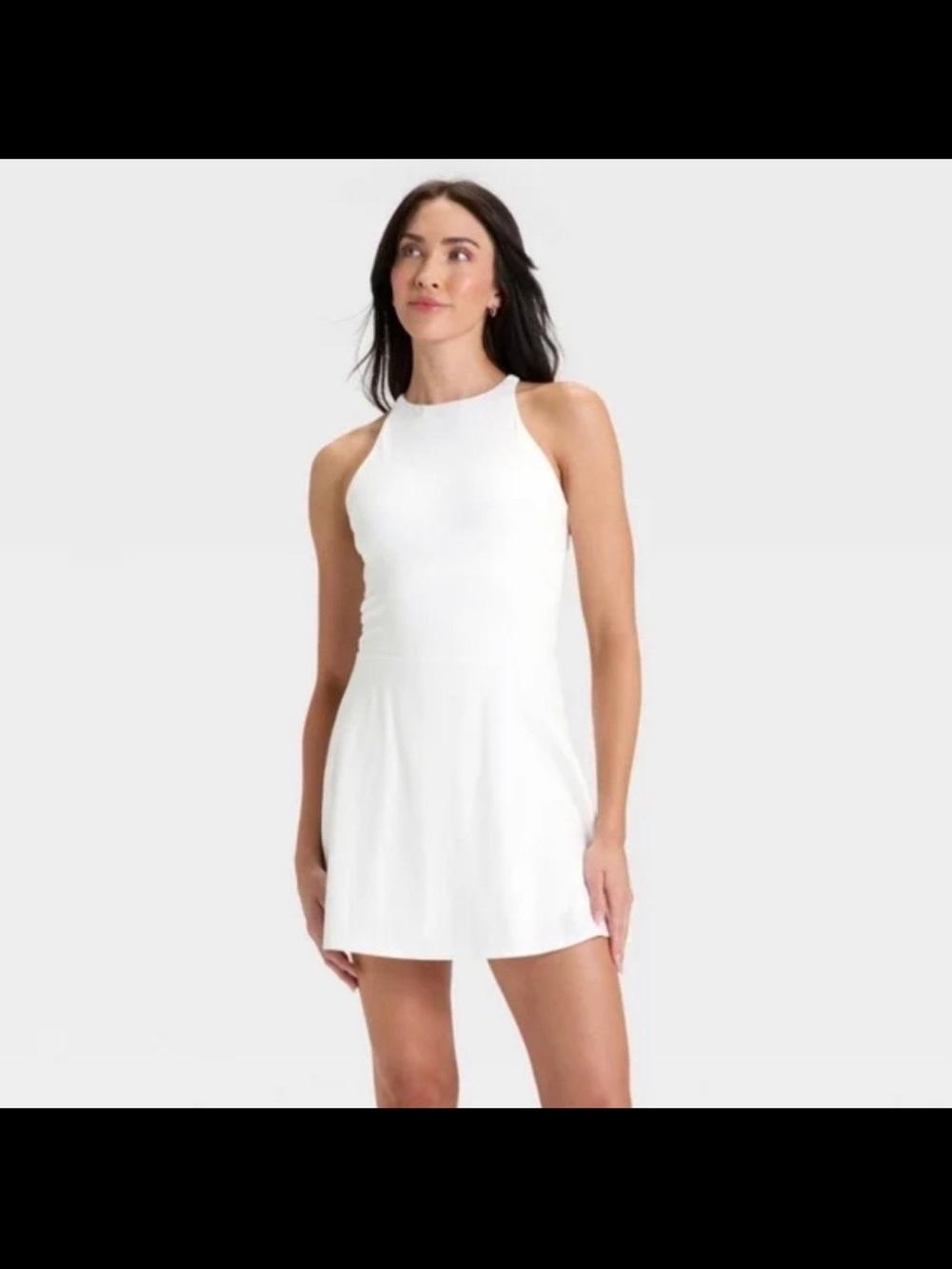 all in motion White Halter A-Line Mini Dress